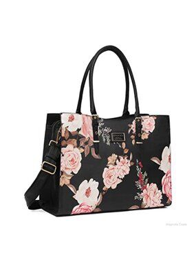 MOSISO PU Leather Laptop Tote Bag 16in Padded Work Crossbody